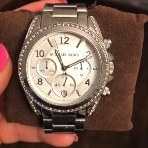 Michael Kors Silver with crystals women’s watch.